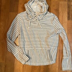 J. Crew Gray and White Striped Hoodie